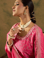 Thumbnail for Indo Era Ethnic Motifs Embroidered Thread Work Kurta with Trousers & Dupatta