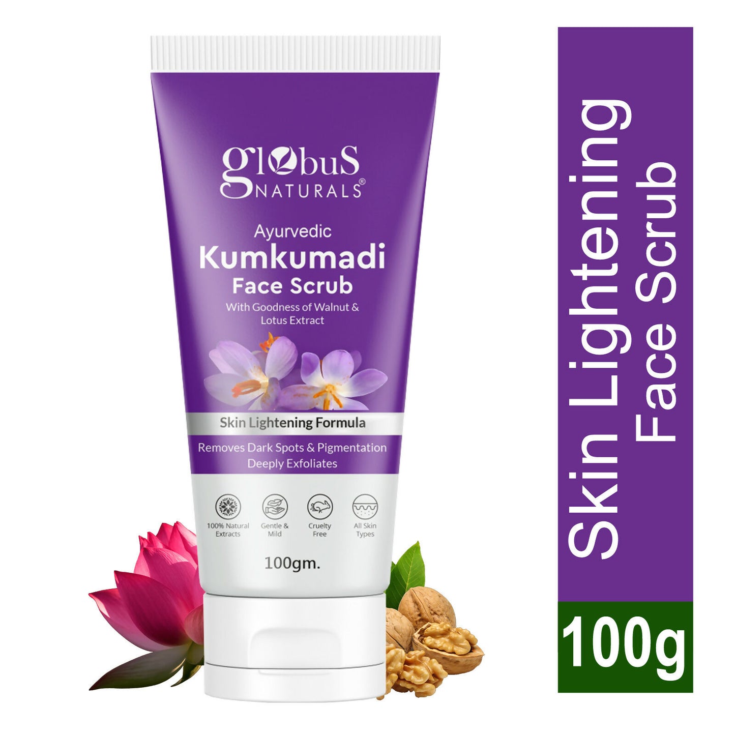 Globus Naturals Ayurvedic Kumkumadi Skin Lightening Face Scrub - Distacart
