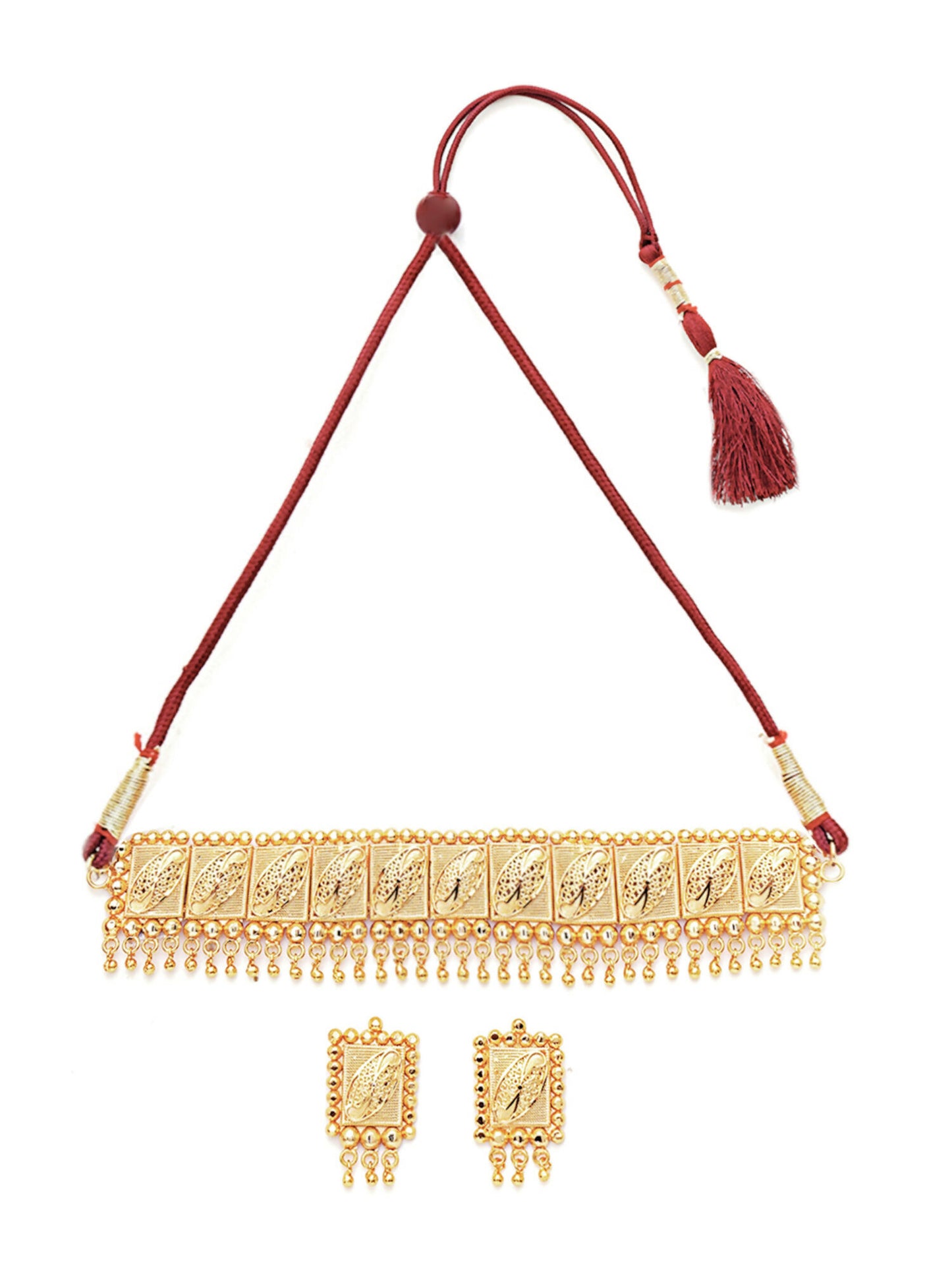 Gold plating jewellery set (Gold) - Ruby Raang - Distacart