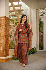 Thumbnail for Aayaa Designer Cotton Silk Farshi Salwar Set - Maroon - Dista