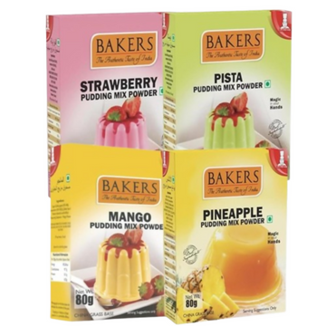 BAKERS Instant Pudding 4 Flavors Mix Combo - Dista
