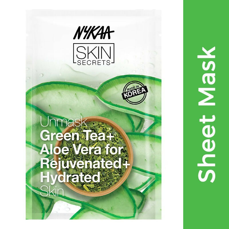 Nykaa Skin Secrets Exotic Indulgence Green Tea + Aloe Vera Sheet Mask For Hydrated Skin - Distacart