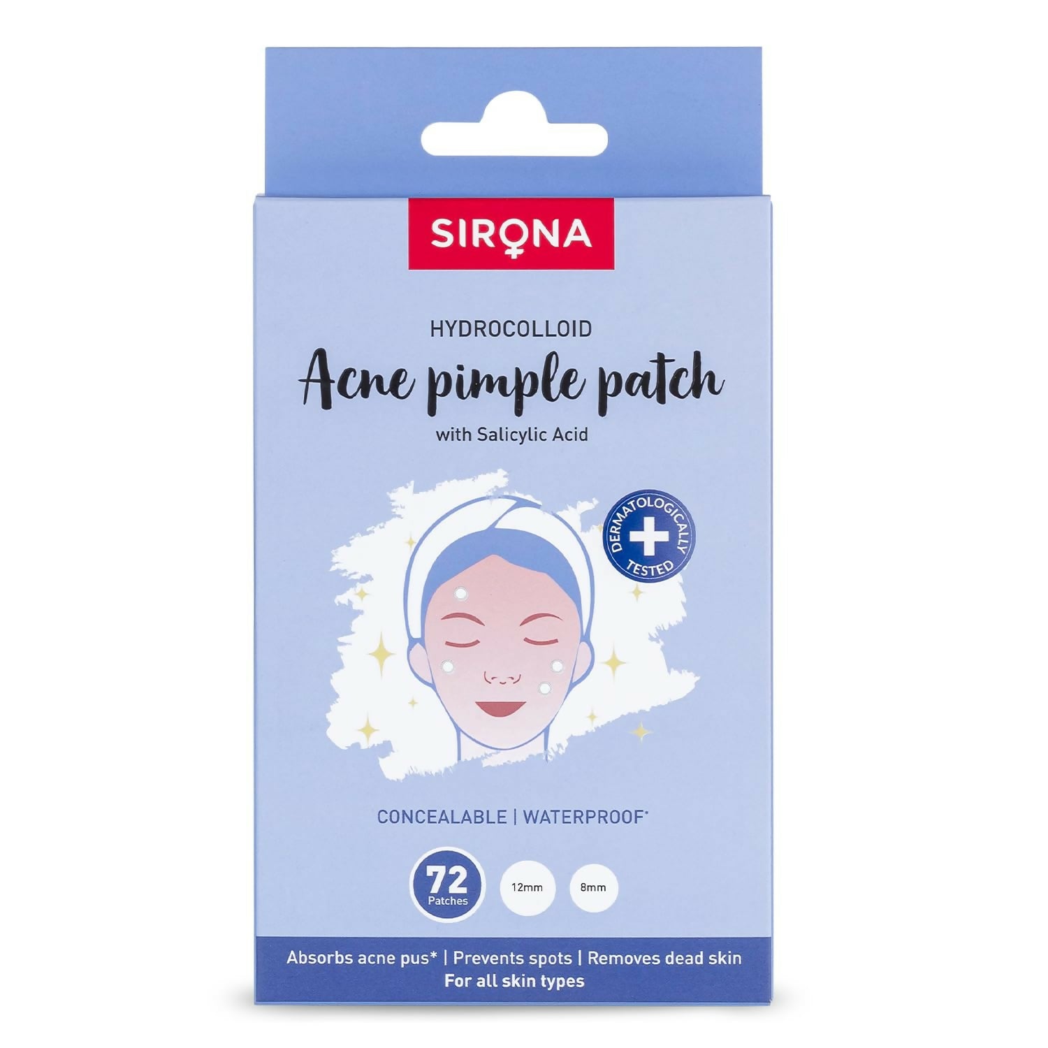 Sirona Anti Acne Pimple Patches For Face with 0.5% Salicylic Acid Invisible Facial Stickers Cover - Distacart