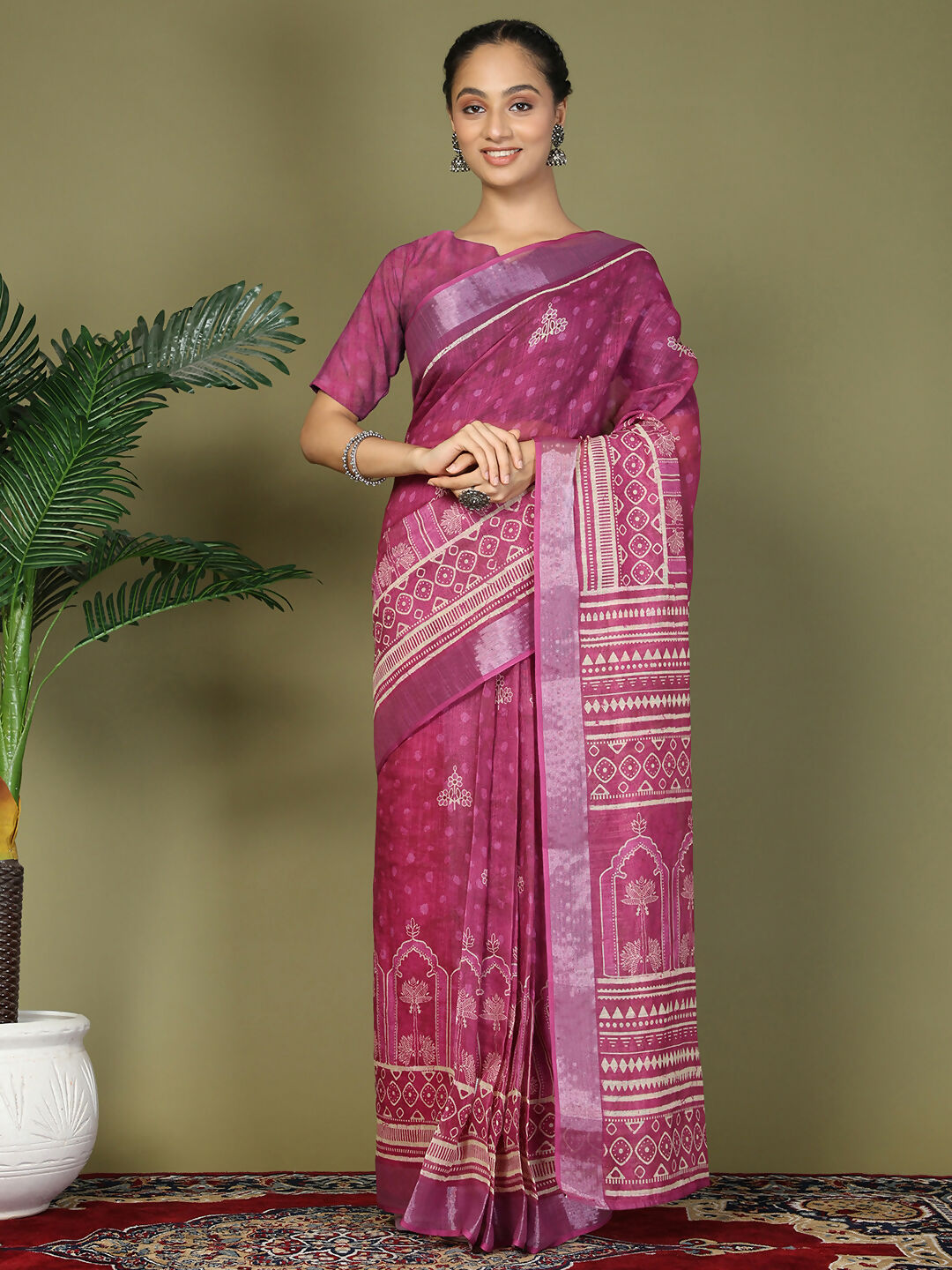 Astita Cotton Purple Saree