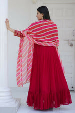 Thumbnail for Aastha Fashion Women's Rani Pink Faux Georgette Sequins Embroidered Anarkali Dress with Dupatta - Distacart