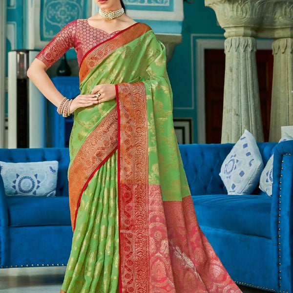 Astita Linen Cotton Light Green Saree