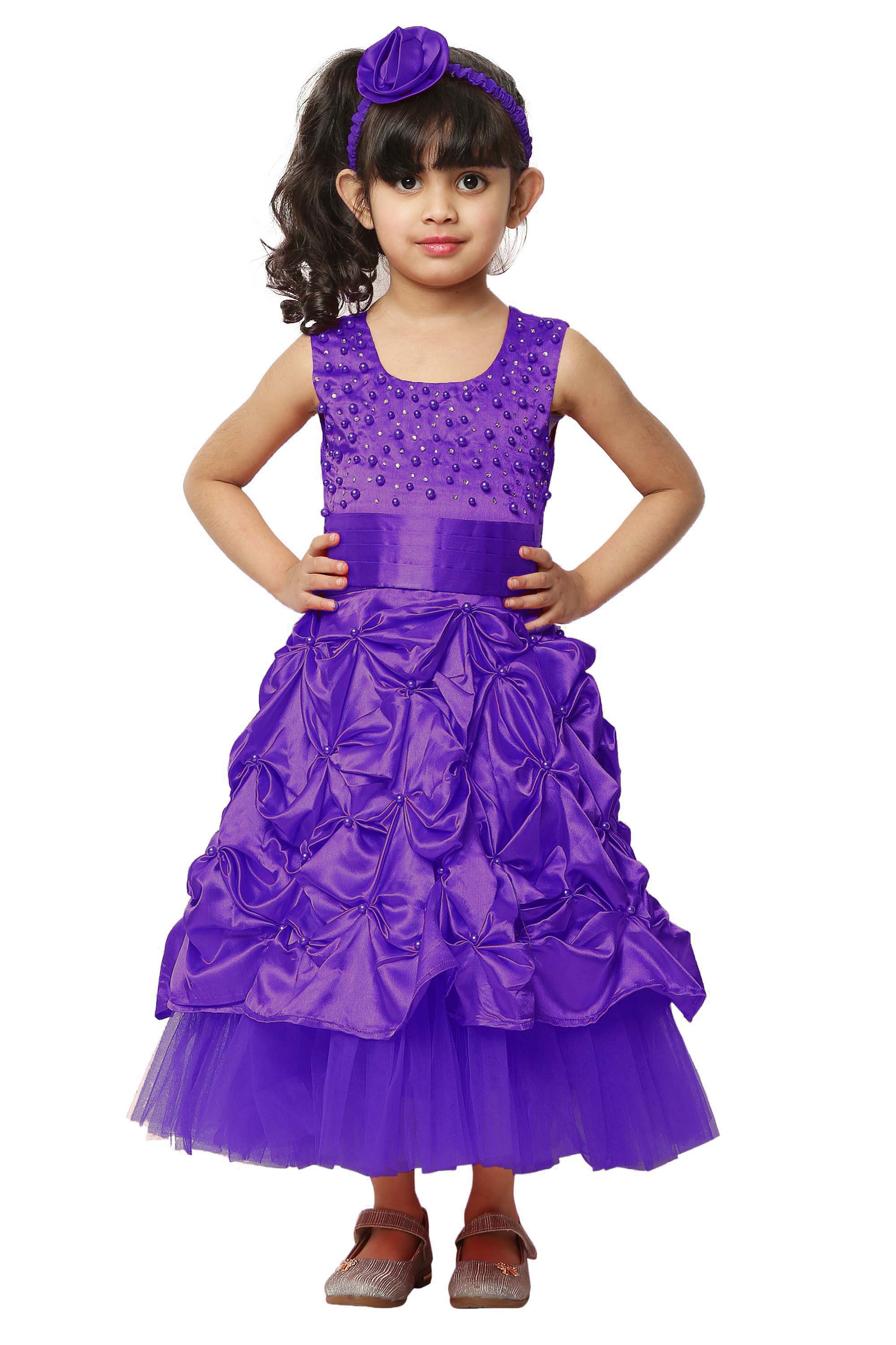 Asmaani Kids Party Wear Stylish Dresses, Perfect for Parties, Functions & Vacations - Purple - Distacart