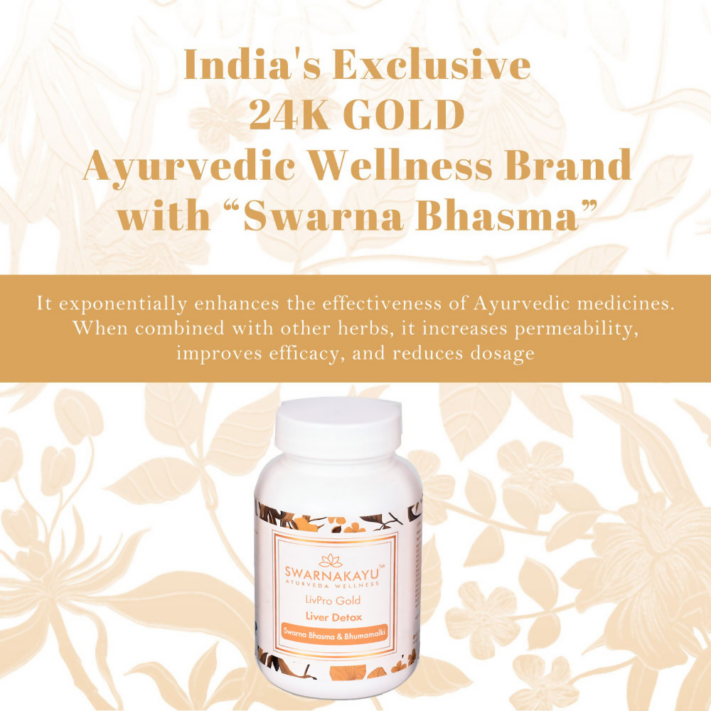 Swarnakayu LiverPro Gold Liver Detox Tablets With Swarna Bhasma & Bhumamalki - Distacart