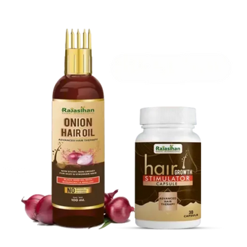 Rajasthan Herbals Onion Hair Oil & Hair Growth Stimulator Capsule Combo - Distacart