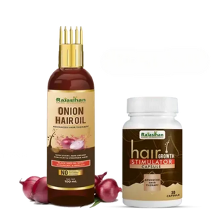 Rajasthan Herbals Onion Hair Oil & Hair Growth Stimulator Capsule Combo