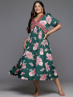 Thumbnail for Ahalyaa Women's Traditional wear Ethnic Dress - Green - Distacart