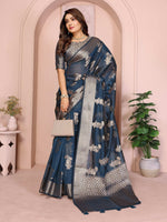 Thumbnail for Aastha Fashion Teal Soft Organza Silk Weaving Saree - Distacart