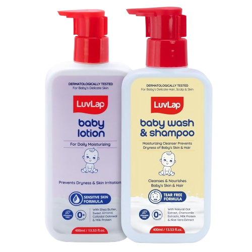 LuvLap Baby Wash & Shampoo + Baby Lotion Combo Set - Distacart
