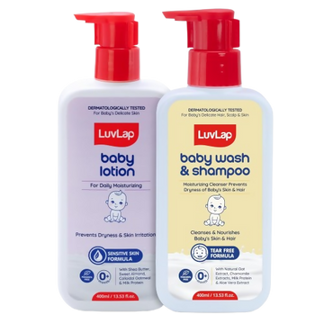 LuvLap Baby Wash & Shampoo + Baby Lotion Combo Set - Distacart