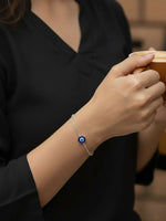 Thumbnail for NVR Women Evil Eye Silver Plated Link Bracelet - Distacart