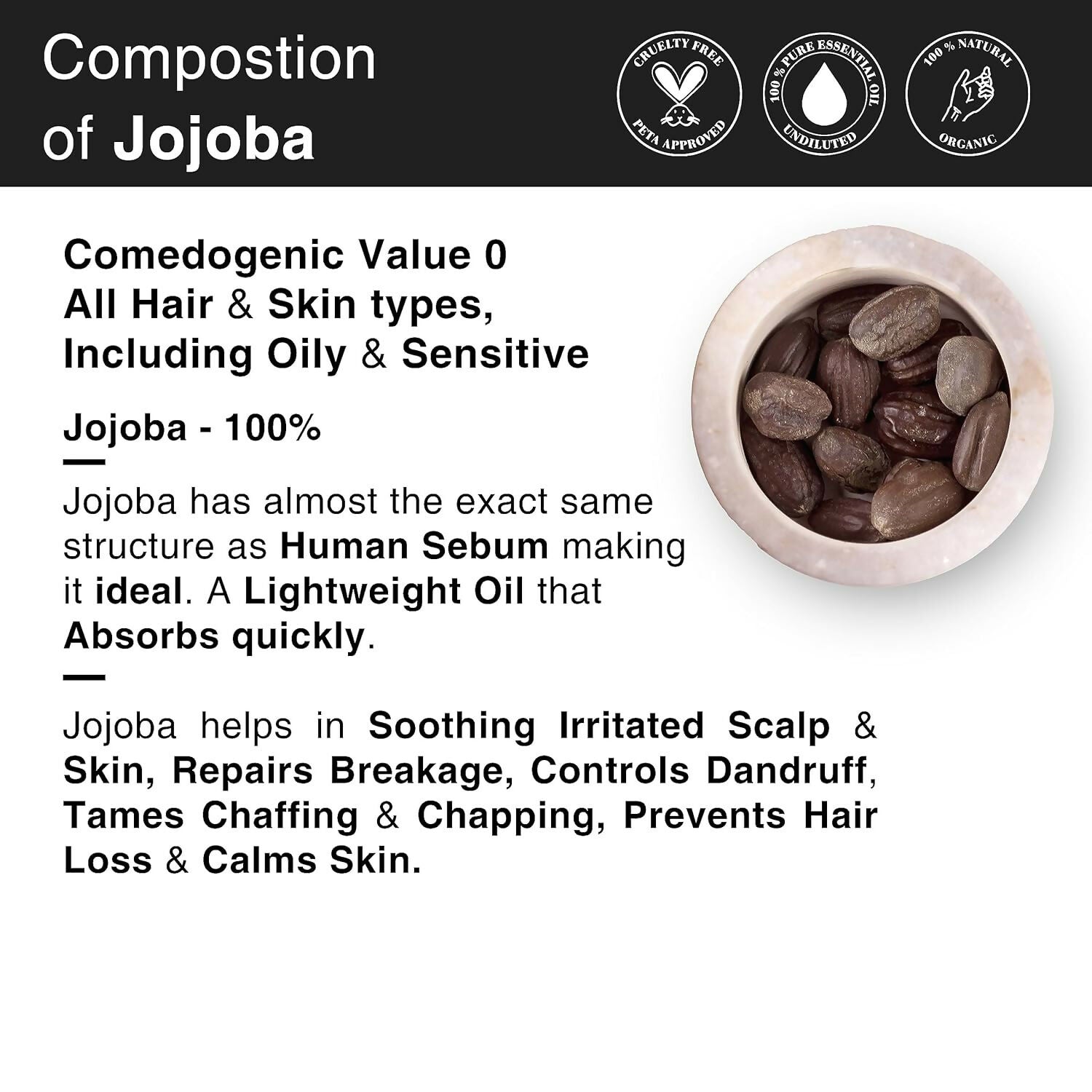 Soulflower Cold-Pressed Virgin Jojoba Carrier Oil For Hair Oil, Skincare, Face & Body - Distacart