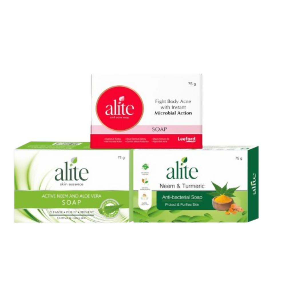 Alite Soap Trio Set,Anti-Acne Bar,Neem Aloe Vera,Neem Turmeric Bar for Men & Women - Distacart