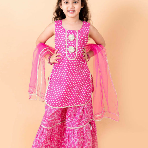 Joban Fashion Girl's Pink Color Sharara Set - Distacart