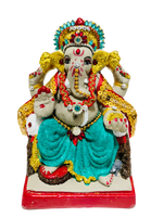 Thumbnail for Eco-Friendly Ganesh Idol Small (Non-Toxic Colors) With Kumkum & Akshat - Limited Time Offer