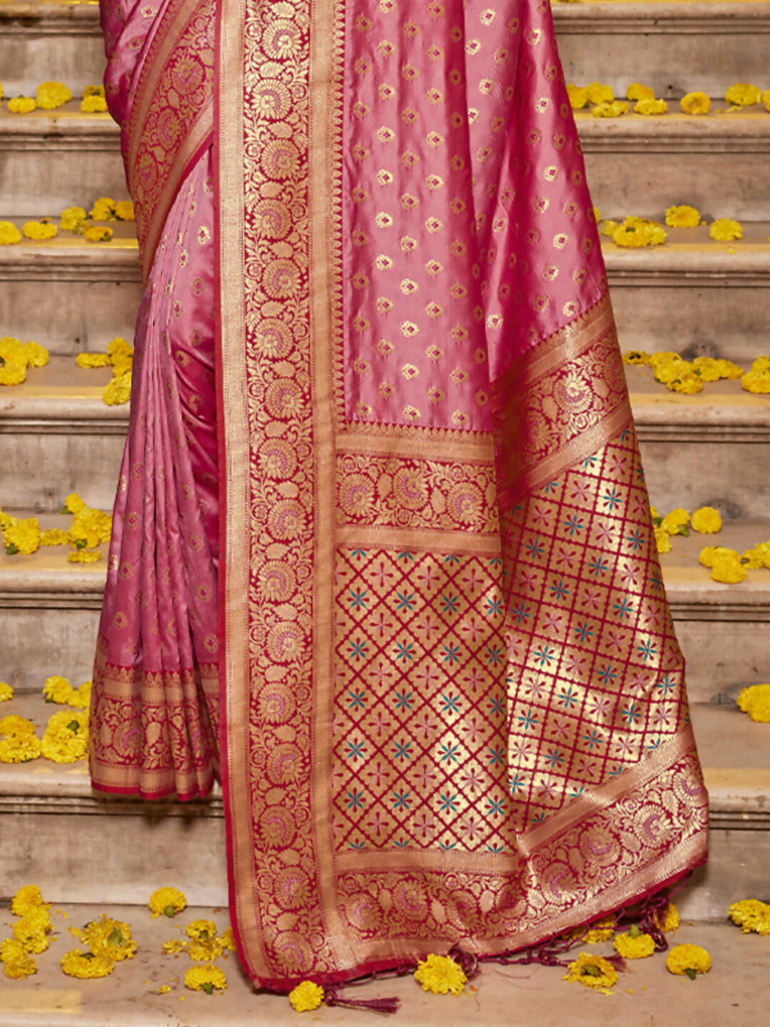 Astita Banarasi Silk Light Pink Saree