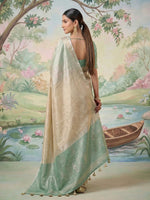 Thumbnail for Shree Shyam Fashion Beige Tissue Silk Saree - Distacart