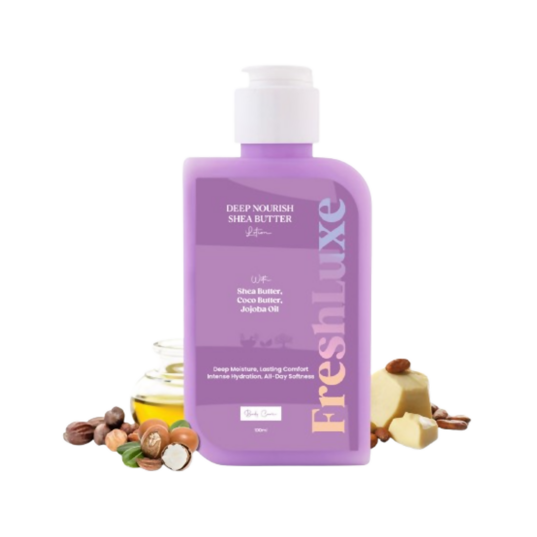 FreshLuxe Shea Butter Lotion with Coco Butter & Jojoba Oil For Deep Moisturization