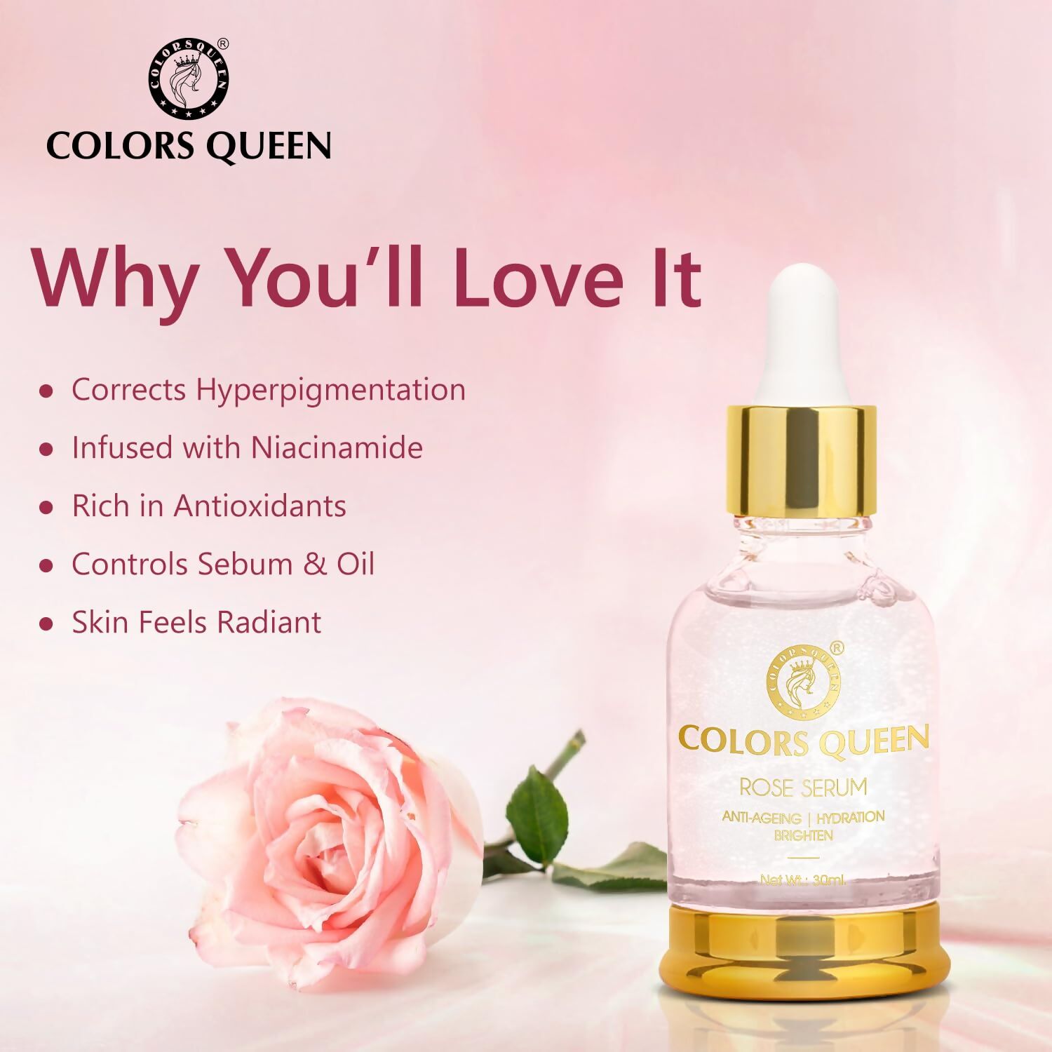 Colors Queen Rose Face Serum - Distacart