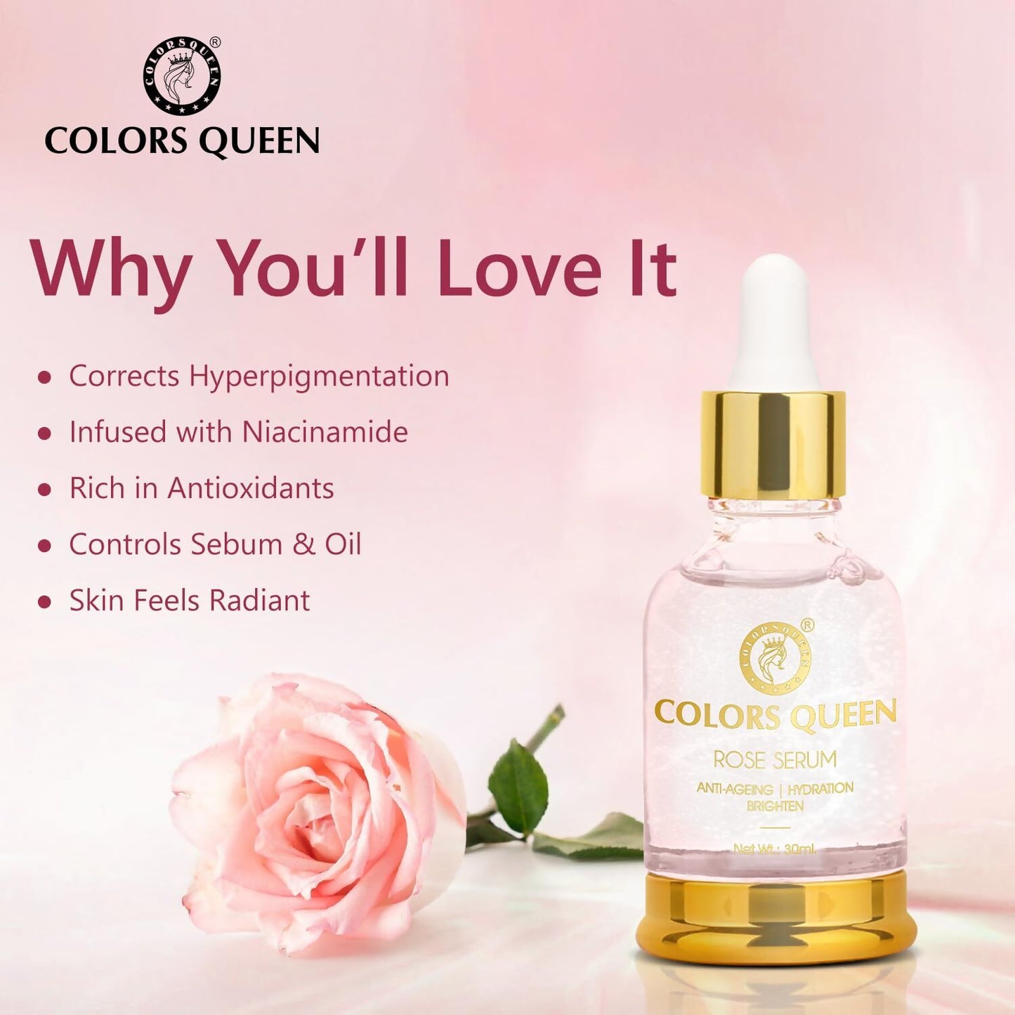 Colors Queen Rose Face Serum - Distacart