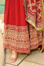 Thumbnail for Joban Fashion Red Georgette Sequence Embroidery Work Kurta Set