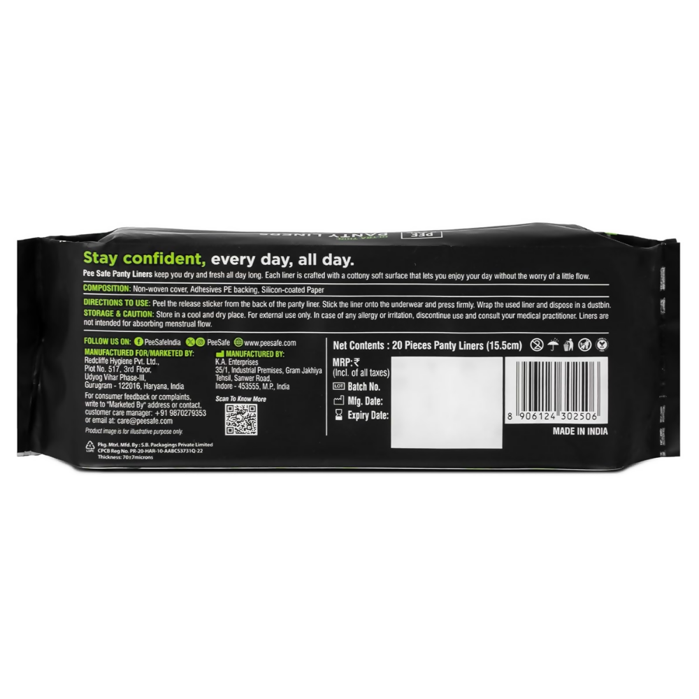 Pee Safe Panty Liners For Women (Small Size) - Dista