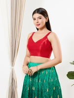 Thumbnail for Joban Fashion Red Mulberry Silk Padded Blouse With Sweetheart Neck Sleeveless - Distacart