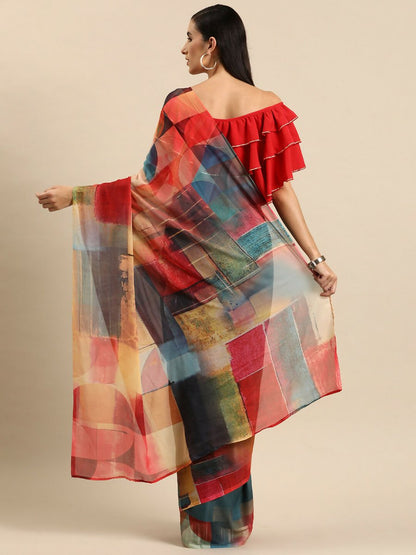 Ahalyaa Women's Traditional Semi Stitch Saree - Grey - Distacart