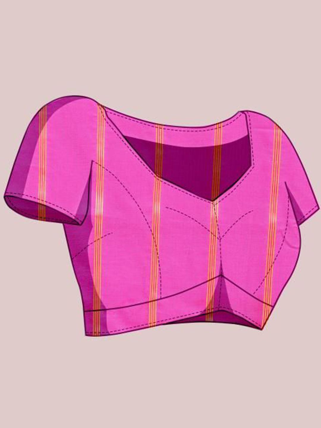 Mitera Checked Saree With Blouse Piece