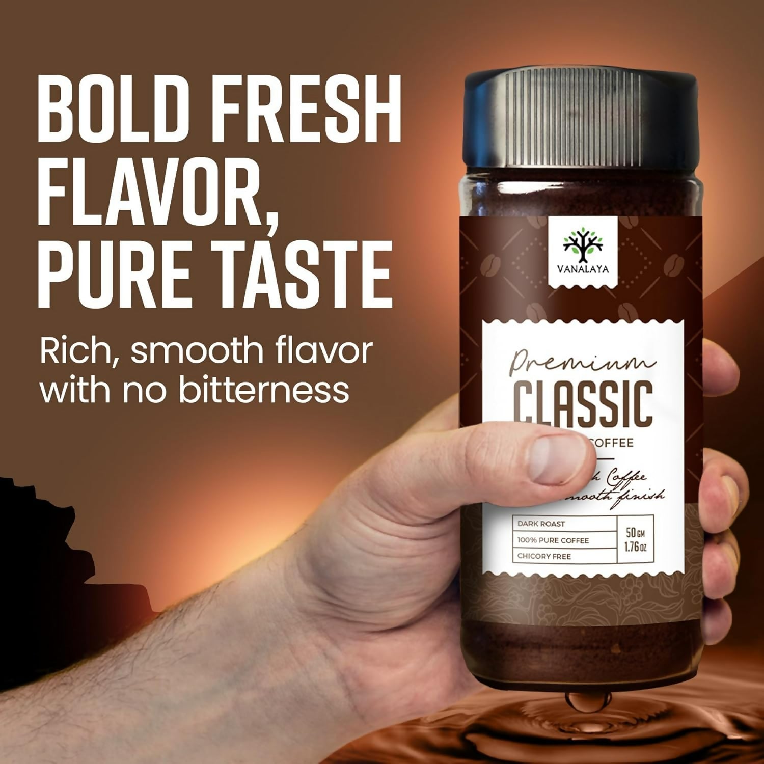Vanalaya Premium Classic Instant Coffee Black Coffee Powder