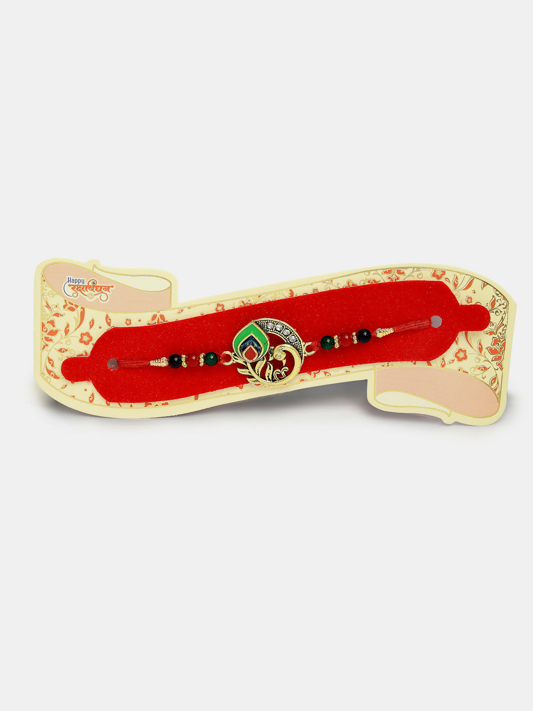 NVR Women & Men Set of 2 Multicolor Peacock Design Bhaiya Bhabhi Rakhi With Roli Chawal - Distacart