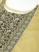Thumbnail for Ahalyaa Women Floral Yoke Design Gotta Patti Velvet Kurta - Mustard Color - Distacart