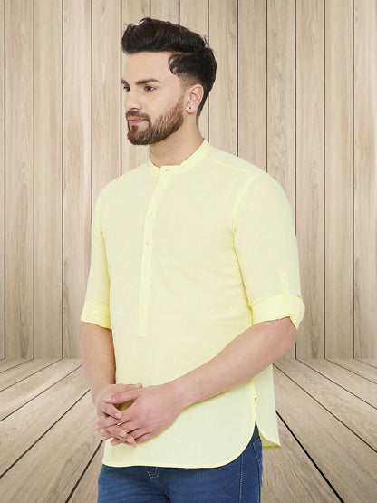 Even Apparels Men's Pure Cotton Yellow Kurta - Distacart