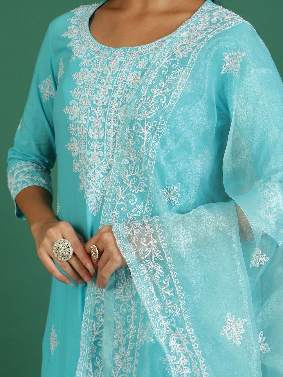 Sangria Embroidered Kurta & Sharara With Dupatta Kurta Sets - Distacart