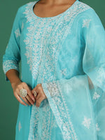 Thumbnail for Sangria Embroidered Kurta & Sharara With Dupatta Kurta Sets