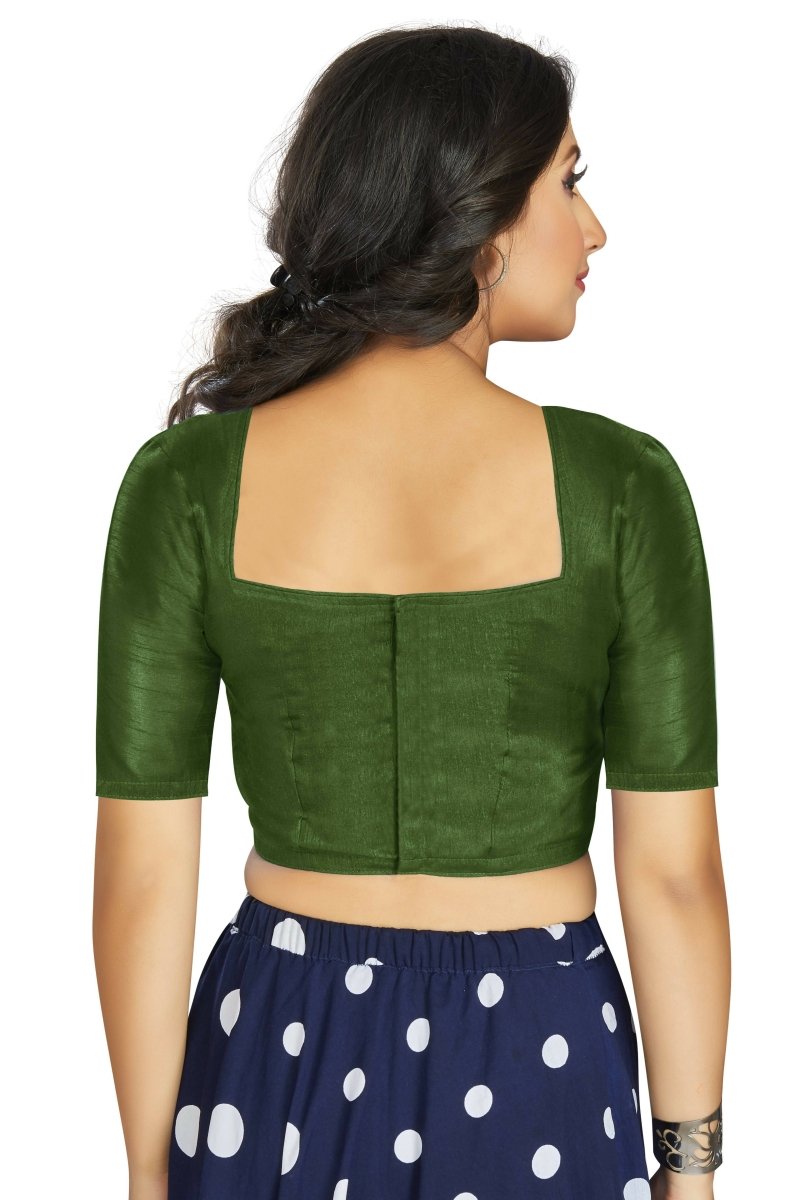 Aastha Fashion Women's Mehendi Art Silk Designer Traditional Readymade Blouse - Distacart