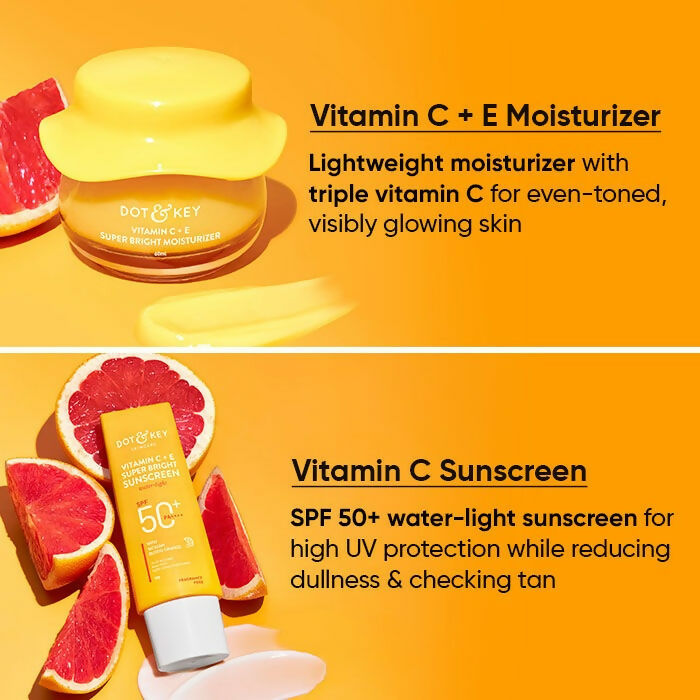 Dot & Key Vitamin C + E CSMS (Cleanser, Serum, Moisturizer, Sunscreen) Routine Combo - Distacart