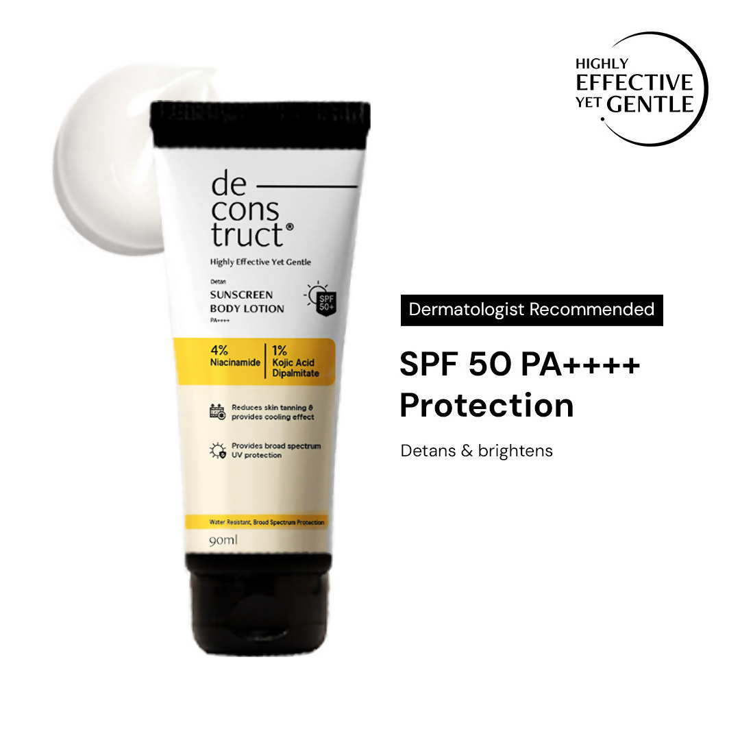 Deconstruct Detan Sunscreen Body Lotion, SPF 50 PA++++, Brightens & Protects - Distacart