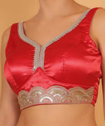 Thumbnail for Joban Fashion Silk Zari And Sequence Work Padded Blouse - Red