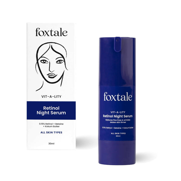 Foxtale 0.15% Beginner Friendly Retinol Night Serum, Anti-Aging, Reduces Fine Lines and Wrinkles, For Younger-looking Skin - Distacart