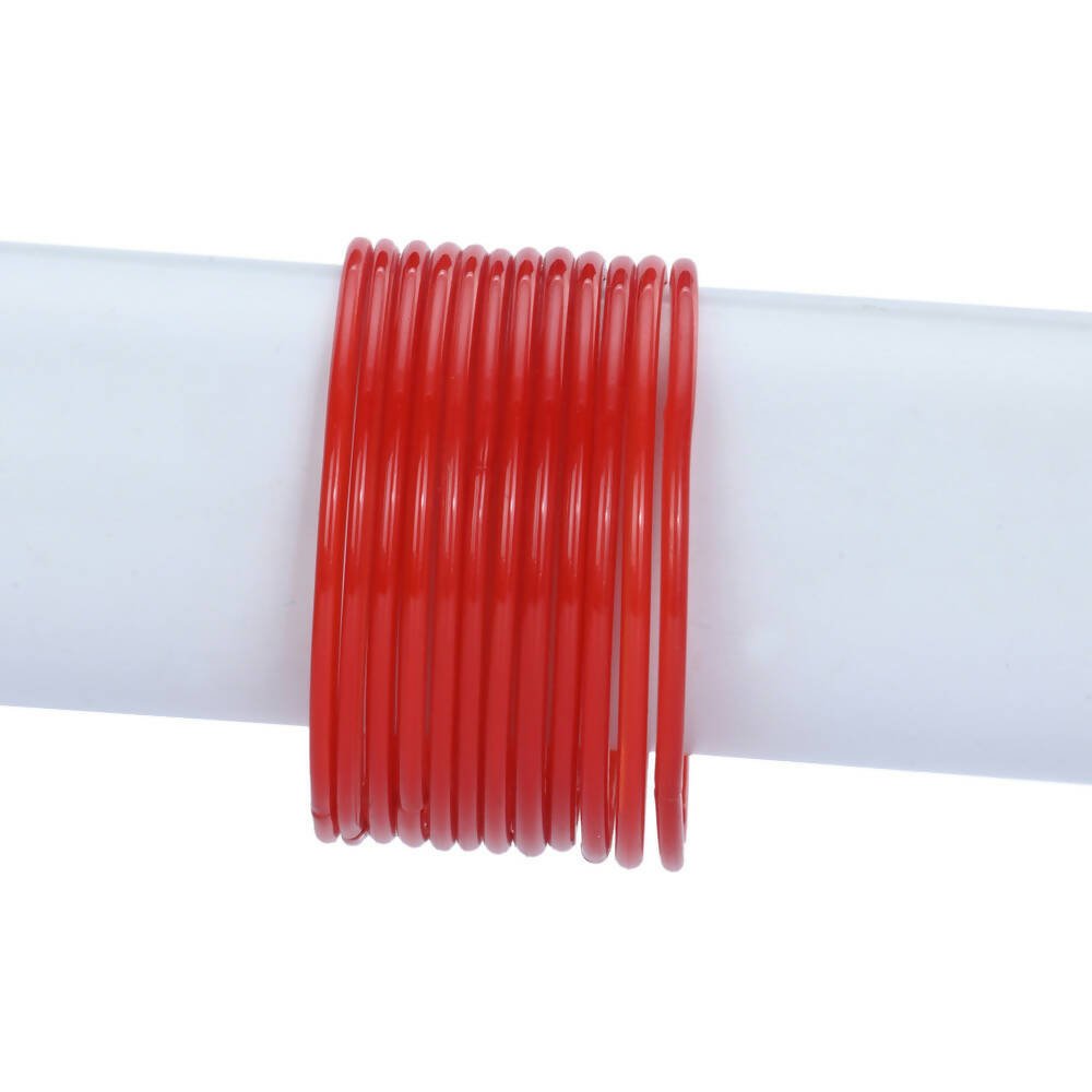 Afast Shining Red Glass Party, Wedding, Daily Use Bangle Set, Pack Of 12 - Distacart