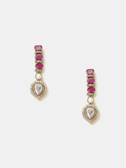 Ruby Raang Pink Kundan Necklace Set - Distacart