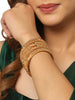 NVR Women's Set of 2 Gold-Plated Traditional Bangles - Distacart