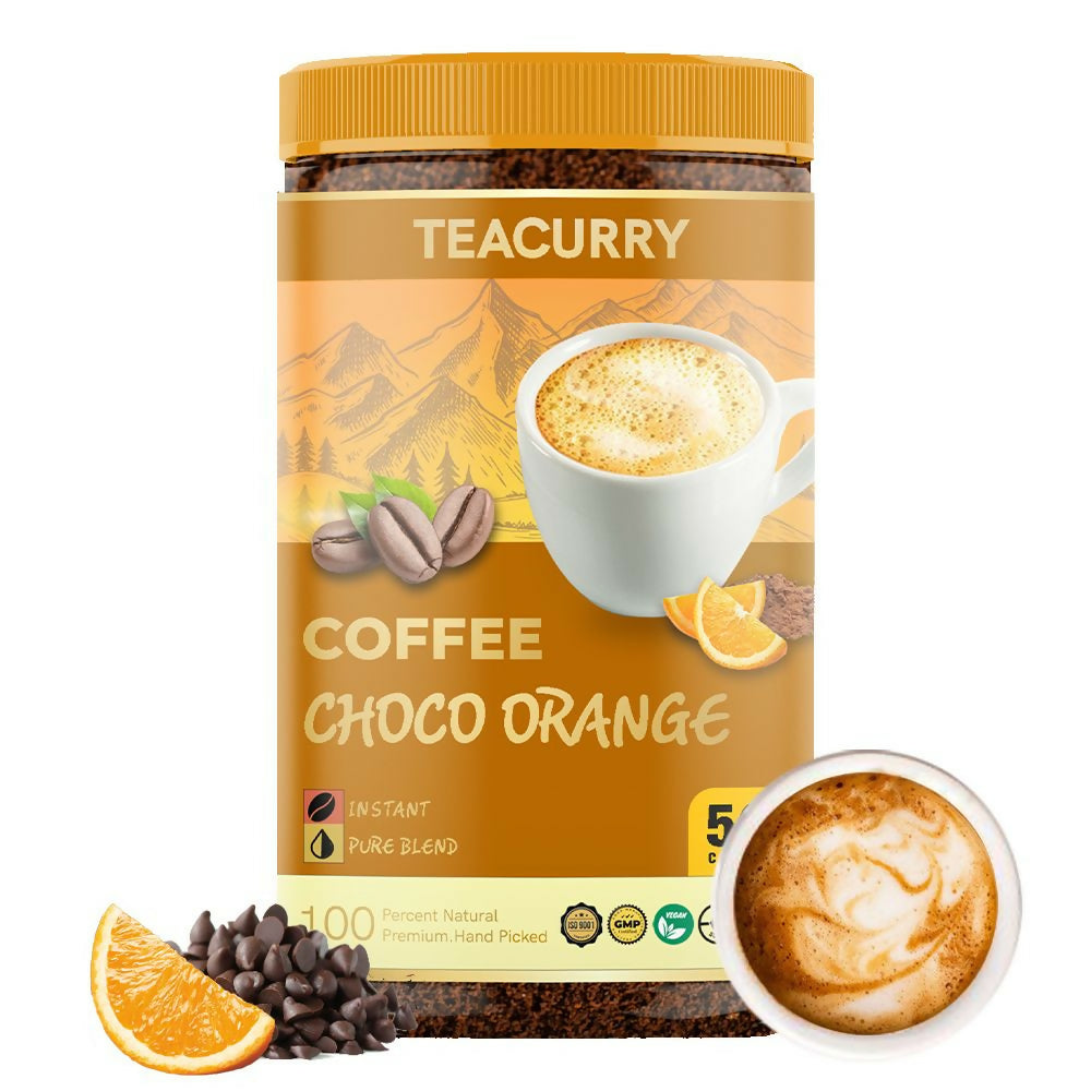 Teacurry Choco Orange Instant Coffee Powder - Arabica Freeze Dried Coffee for Instant Hot & Cold Coffee - Distacart