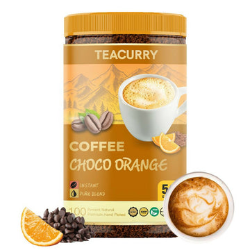 Teacurry Choco Orange Instant Coffee Powder - Arabica Freeze Dried Coffee for Instant Hot & Cold Coffee - Distacart