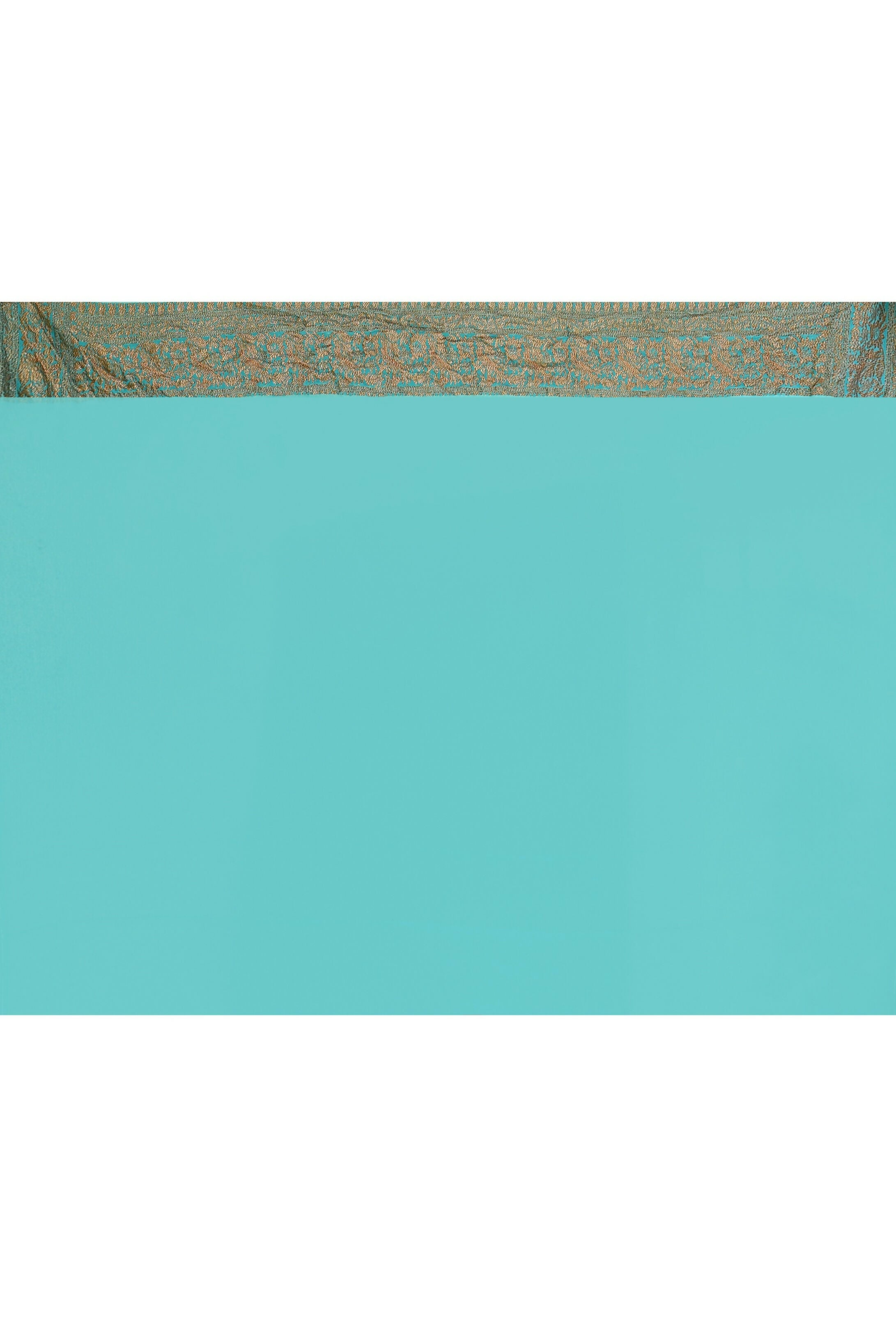 Joban Fashion Sky Blue Crepe Chiffon Pure Handloom Banarasi Silk Saree